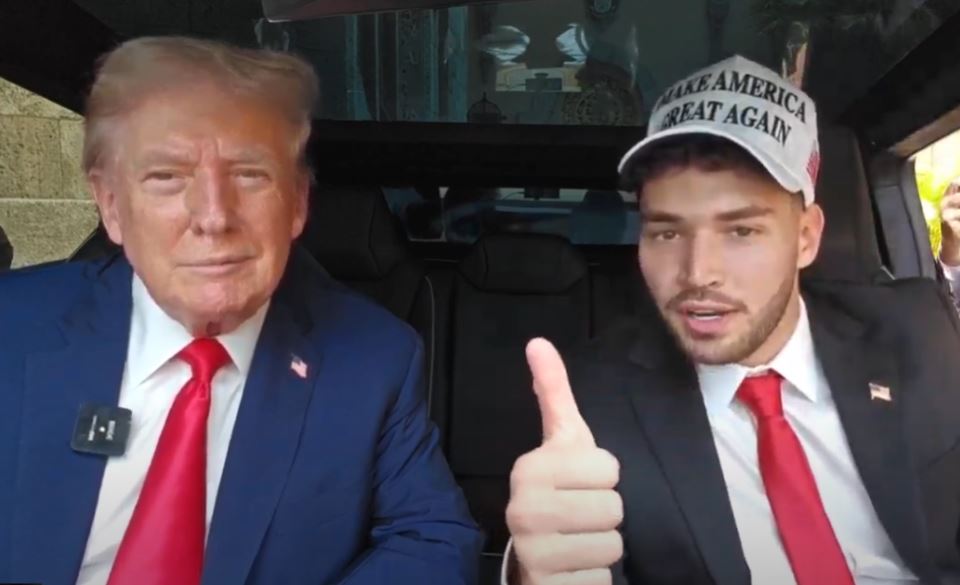 Trump live-streams with Adin Ross, flexes DJ skills in epic MAGA Tesla Cybertruck